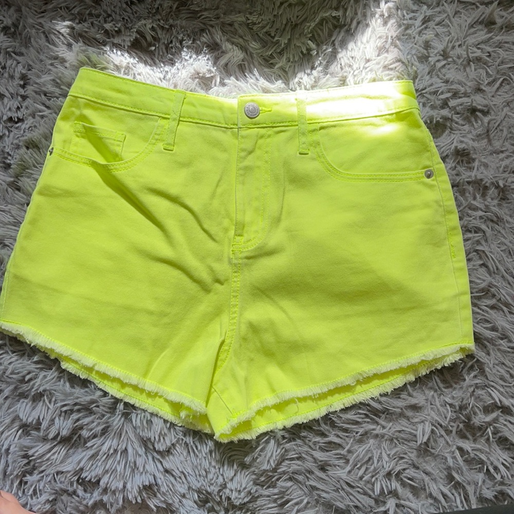 NWT highlighter yellow shorts. High-rise